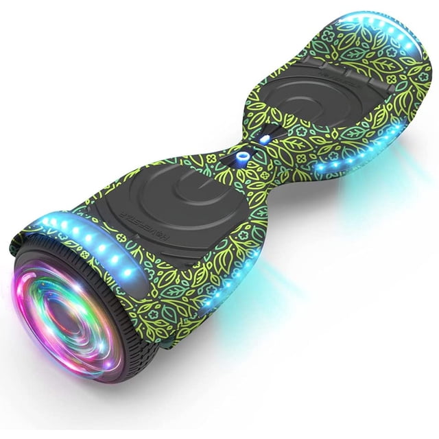 Hoverboard pour Ados et Adultes (Système hoverstar 2.0), Couleur Chrome et Design Coloré Hooverboard Haut-Parleur Bluetooth Huverboard avec Lumière LED Roues Clignotantes Trottinette Électrique Auto-Équilibrée Certifiée
