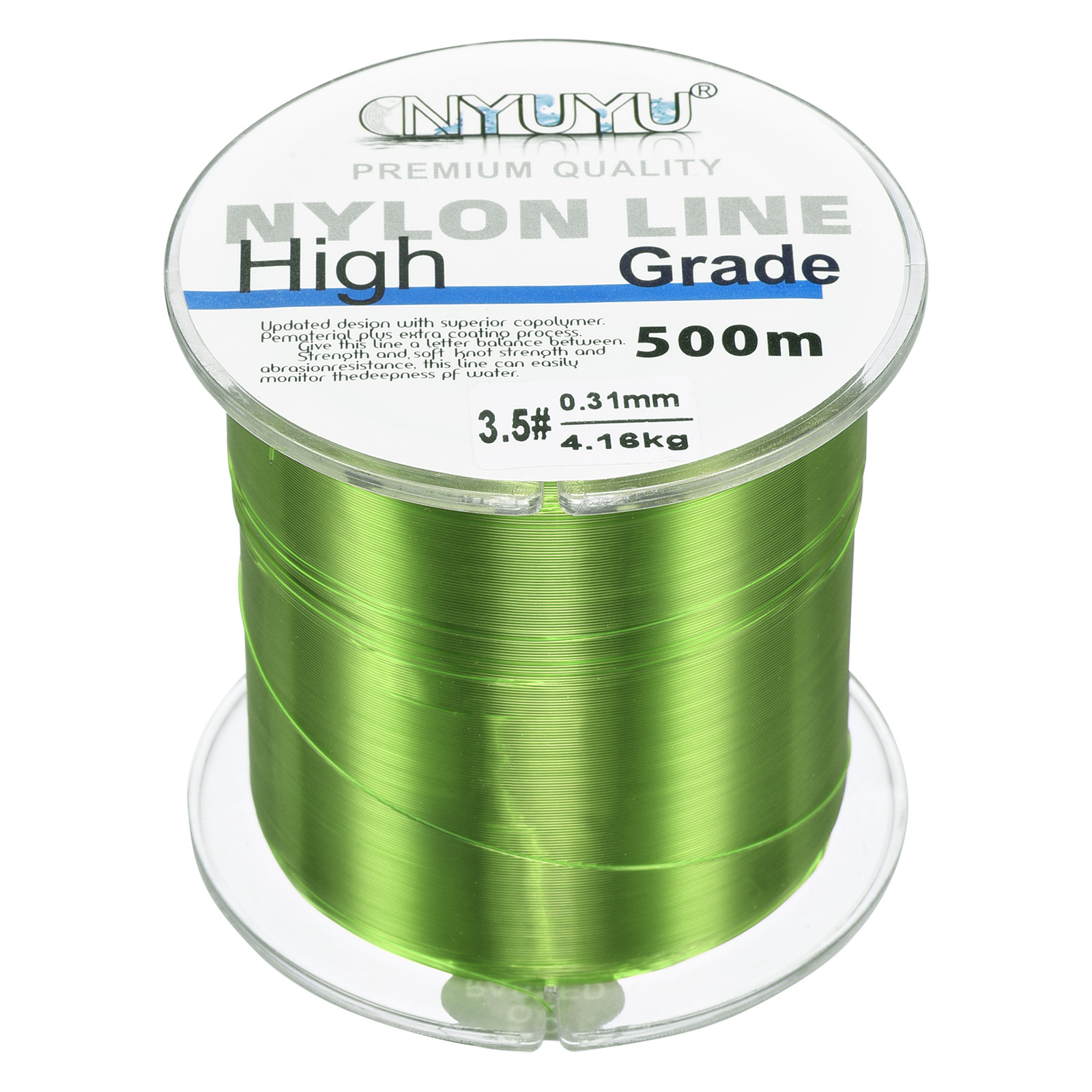 Uxcell 547Yard 10Lb Fil de Pêche en Nylon Monofilament Enduit de Fluorocarbone Vert Pâle