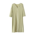thumbnail image 2 of Sakmal Moomoo Chemises de Nuit Femmes Confortables Grande Taille Robe de Pyjama Manches Courtes Vert Chemises de Nuit pour Femmes, 2 of 5