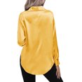 thumbnail image 3 of Innerwin Shirts Long Sleeve Ladies Tunic Tops Office Button Down Soft Blouse Yellow M, 3 of 4
