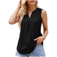 thumbnail image 1 of Timegard Womens Tank Tops Eyelet V Neck Ruched Tunic Tops Summer Beach Dressy Casual Solid Color Tee, 1 of 7
