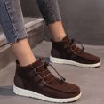 thumbnail image 1 of Espadrilles Sport pour Femmes à Lacets, Bout Rond, Rétro en Flocage, Couleur Unie, Décontractées, 1 of 7