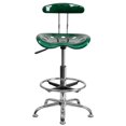 thumbnail image 3 of Vibrant Green and Chrome Drafting Stool with Tractor Seat, 3 of 9