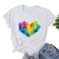 thumbnail image 2 of RKSTN Hauts pour Femmes LGBT Décontractés Coupe Ample Hauts Inspirants Égalité Été Mignon Cœur d'Amour Imprimé Manches Courtes Col Rond Pride Shirt, 2 of 3