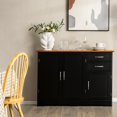 thumbnail image 2 of Giantex Buffet Bahut, Armoire de Garde-Manger au Sol avec Tablette Ajustable, Armoire de Rangement de Bar Polyvalente, Noir, 2 of 10