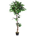 thumbnail image 1 of Costway 5.5' Artificial Ficus Silk Tree Wood Trunks Green In/Outdoor Home Decor, 1 of 10