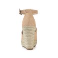 thumbnail image 2 of BLISSFUL STEP Women's Shoes Espadrille Wedge Ankle Strap Open Toe Faux Suede Sandals Nude 7, 2 of 7