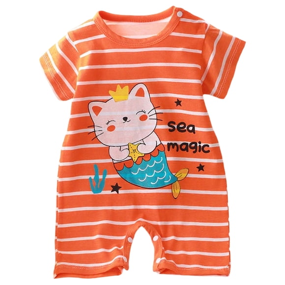 vigerkar Baby Boy Girl Romper Toddler Boys Girls Sleeveless Jumpsuit Clothes Snap One Piece Outfit Bamboo Viscose (Orange, 9-12 Months)