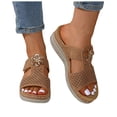 thumbnail image 1 of Womens Orthopedic Wedge Slides Sandals for Plantar Fasciitis Comfortable Arch Support Dressy Slip on, 1 of 5