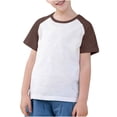 thumbnail image 2 of VKOYWKM T-Shirts pour Tout-Petits Garçons Filles à Blocs de Couleur Raglan Hauts Mignons Col Rond Manches Courtes T-Shirts Petites Filles Chemise de Rentrée, 2 of 9