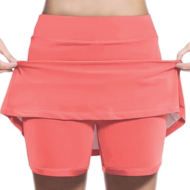 ZACPNCV Girl's Skorts Tummy Control Skorts Dressy Casual High Waist Athletic Shorts Skirts Pink 8-9 Years
