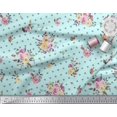 thumbnail image 3 of Soimoi Green Poly Georgette Fabric Leaves,Small Circle & Floral Printed Fabric 1 Yard 52 Inch Wide, 3 of 3