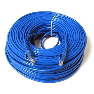 Konex (TM) Câble Ethernet Cat6 200 Pi Bleu, Fil de Réseau Cat 6 Patchs Câble Cordon, Câble Internet avec Connecteurs RJ45 Sans Accroc