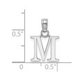 thumbnail image 3 of Diamond2Deal 14K White Gold Block Letter M Initial Pendant for Women, 3 of 6