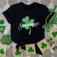thumbnail image 1 of T-shirt de la Saint-Patrick pour Femmes, Col Rond, Manches Courtes, Imprimé Arbre de Noël, 1 of 4