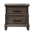 thumbnail image 1 of Artisan Prairie Marron Foncé 2 Tiroirs Support de Nuit W / Station de Charge, 1 of 12