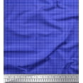 thumbnail image 1 of Soimoi Blue Silk Fabric Geometric Check Print Fabric by the Yard 42 Inch Wide, 1 of 3