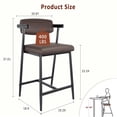 thumbnail image 4 of Tabourets de Bar Ensemble de 2, Ensemble de 2 Tabourets de Bar avec Grand Coussin, Ensemble de Tabourets de Bar Hauteur Comptoir pour Îlot, Comptoir de Bar, Brun Rétro, 4 of 7