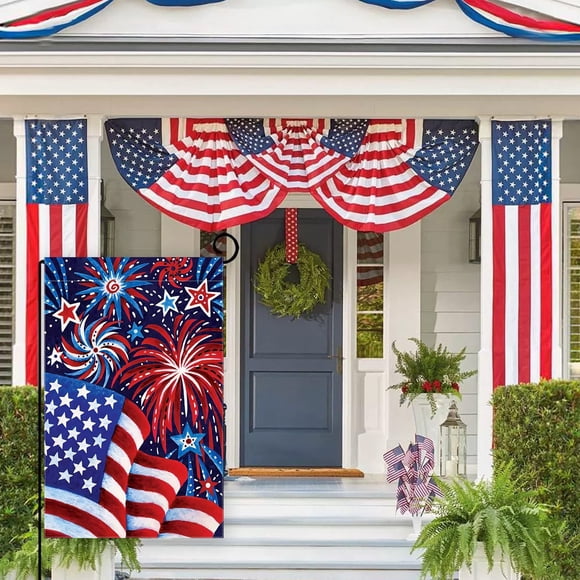 Amzcrzy Home and kitchen, Home Decoration, Holiday Decoration, Independence Day Garden Flag Home Decoration Courtyard Terrace Outdoor Event Decoration Hanging Flag, Polyester fl ag