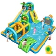 thumbnail image 1 of Costway Inflatable Water Park with Climbing Wall Basketball Rim Target Game & 680W Blower, 1 of 9