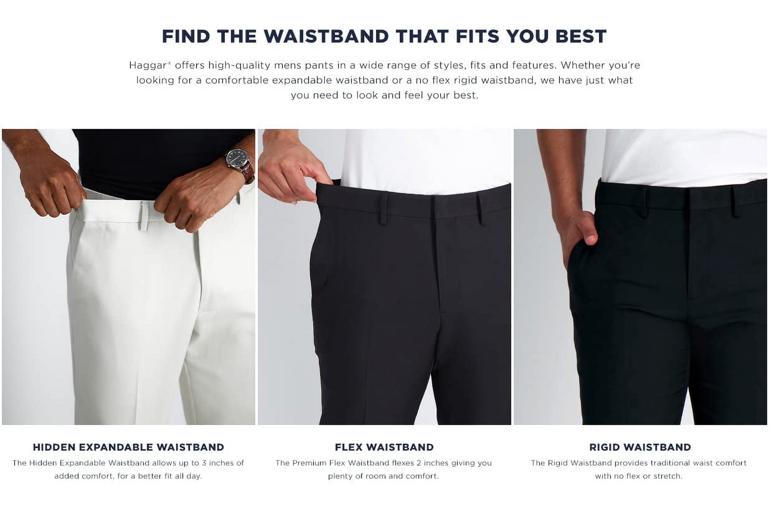 Haggar Pantalon pour Homme Cool Right Performance Flex Uni Coupe Droite devant Plat