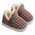 thumbnail image 2 of RXIRUCGD Winter Children Add Plush Non-slip Keep Warm Home Cotton Slippers( Coffee, Size:32 ), 2 of 3