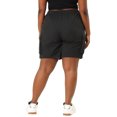 thumbnail image 3 of Unique Bargains Women's Plus Size Drawstring Elastic Waist Cargo Shorts, Above Knee, 3 of 7