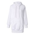 thumbnail image 1 of Grande Taille P-XXXXXL Femmes Manches Longues à Capuche Poches Chandail à Capuche Robe Tunique Chandail Automne Hiver Longs Hauts à Capuche, 1 of 2
