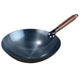 thumbnail image 3 of GROWTH TANK Nonstick Wok Manual Forging Iron Pan General Wood Handle Cooking Wok Wok Pan 30cm, 3 of 9