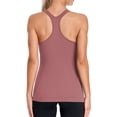thumbnail image 3 of Women's Ribbed Workout Tank Tops with Built in Bra Racerback Athletic Top, 3 of 6