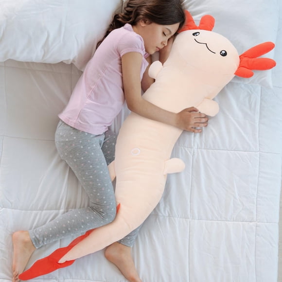 MaoGoLan Peluche d'Axolotl Géant, Grand Jouet Coussin en Peluche d'Axolotl, Énorme Coussin Corporel d'Axolotl en Peluche pour Enfants et Adultes, Cadeau d'Anniversaire Rose