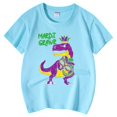 thumbnail image 5 of LUOGENLI T-Shirt pour Filles T-Shirt Décontracté Imprimé Col Rond Manches Courtes T-Shirt Chemise Décontractée Maxi Chemises pour Filles Bleu Ciel 6-7 Ans, 5 of 5