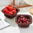 thumbnail image 1 of Kitchen Strainer and Colander Bowl Set - Food-Grade Material Double-Layer Stackable Design Fruit Vegetable Washing Basket, Red, JKODE, 1 of 9
