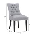 thumbnail image 3 of Costaelm Bellmount Fabric Wingback Tufted Dining Chair 2 Pc Set in Gray, 3 of 11