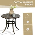 thumbnail image 4 of CoSoTower Table d'Appoint Ronde Extérieure Ф23.6 Pouces, Cadre en Aluminium Moulé, Table de Café pour Patio, Jardin, Balcon, Bronze, 4 of 7