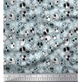 thumbnail image 1 of Soimoi Georgette Viscose Fabric Crossbone & Skull Halloween Print Fabric by Yard 42 Inch Wide, 1 of 3