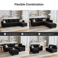 thumbnail image 2 of HONBAY Canapé Sectionnel Moderne en Velours avec Sièges de Rangement, Sofa en L, Noir, 2 of 5