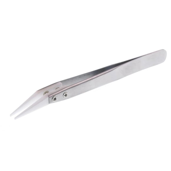 1 Pcs Stainless Steel Ceramic Tweezer Heat Resistant Antimagnetic Ceramic Tweezers