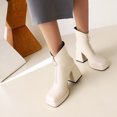 thumbnail image 1 of Women's Winter Thick High Heel Raised Front Zipper Warm Ankle Boot, 1 of 9