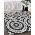 thumbnail image 3 of Ahgly Company Tapis de Zone Rond d'Intérieur Lavable à la Machine, Style Transitionnel, Gris Argenté, 5 Pieds Rond, 3 of 7