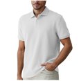 thumbnail image 1 of Pisexur T Shirts for Man,Man Chemise Blouse à Col Rabattu à Manches Courtes Boutonnée Décontractée Unie d'Été pour Homme, Blanc, 2TG Chemises de Golf Hommes et Chemises pour Hommes, 1 of 9