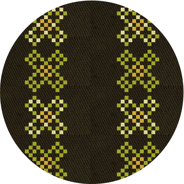 Ahgly Company Tapis d'Intérieur Lavable à la Machine, Carré, Transitionnel, Chêne Brun, Tapis de Zone, 3 Pieds Carré