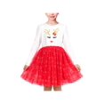thumbnail image 1 of Robe Fille Rouge Blanc Tee Renne Cercle à Pois Fête de Noël 5 Ans, 1 of 5