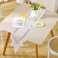thumbnail image 4 of Dvkptbk Table Runner White Hollow Lace Table Flag Beautiful Flower Tablecloth Table Flag Home Dining Table Decoration 13.78X45.28 Inches Kitchen Essentials, 4 of 6