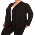 thumbnail image 2 of Women‘s Plus Size Solid Casual Long Sleeve Drape Front Open Jacket Cardigan, 2 of 4