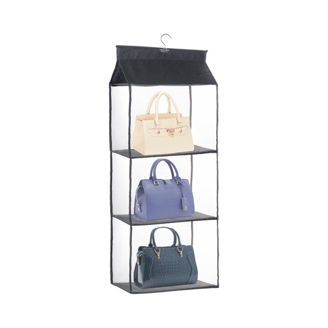 Multi Layers Transparent Hanging Handbag for Wardrobe Closet Dust-proof Storage Case Wallet Big Tote Bag Clothes Organizer