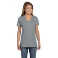 thumbnail image 2 of Hanes Womens Nano-T V-Neck T-Shirt, 2X, Vintage Gray, 2 of 5