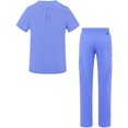 thumbnail image 2 of Adar Addition Go-Everyday Scrub Set for Men - Stylish Scrub Top & Cargo Scrub Pants - A9800 - Ceil Blue - S, 2 of 7