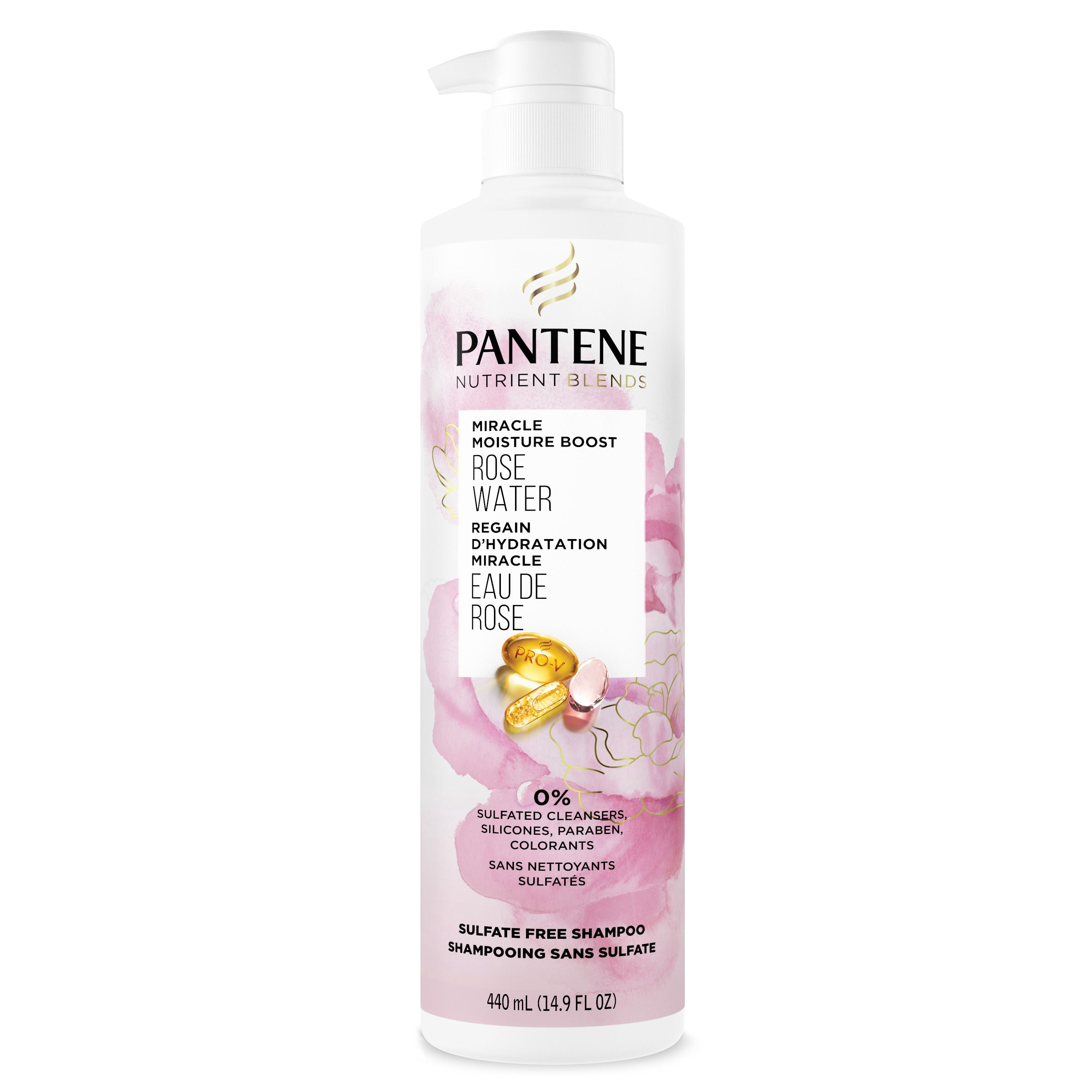 Pantene Nutrient Blends Miracle Moisture Boost Rose Water Sulfate Free Shampoo