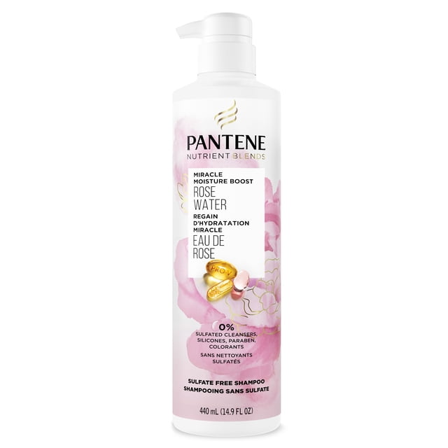 Pantene Nutrient Blends Miracle Moisture Boost Rose Water Sulfate Free Shampoo
